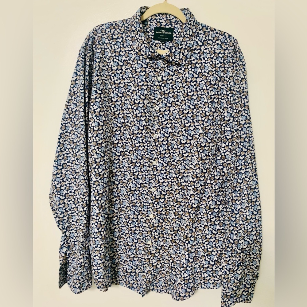 RODD&GUNN Sports Fit blue floral, long sleeve dress/casual shirt. SZ XXL